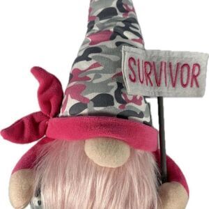 2021 Giftcraft | Gnomies | Brest Cancer Survivor Gnome | 15” Bean Bag Bottom